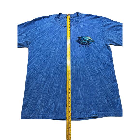 VTG Crazy Shirts Hawaii Maui Wale Men Sz Large Blue  Dolphins Tie Dye Y2K Retro - Picture 5 of 11